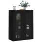 vidaXL Armario de pared negro 69,5x34x90 cm