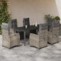 vidaXL Set comedor jardín 7 pzas y cojines ratán sintético gris claro vidaXL Set comedor jardín 7 pzas y cojines ratán sintético gris claro