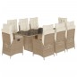 vidaXL Set comedor de jardín 9 pzas con cojines ratán sintético beige vidaXL Set comedor de jardín 9 pzas con cojines ratán sintético beige