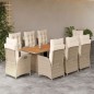 vidaXL Set comedor de jardín 9 pzas con cojines ratán sintético beige vidaXL Set comedor de jardín 9 pzas con cojines ratán sintético beige