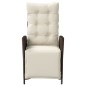 vidaXL Sillones reclinables jardín y reposapiés 2 uds ratán PE marrón