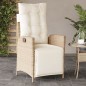 vidaXL Sillones reclinables jardín con reposapiés 2 uds ratán PE beige vidaXL Sillones reclinables jardín con reposapiés 2 uds ratán PE beige