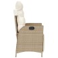 vidaXL Sillón reclinable de jardín con reposapiés ratán PE beige vidaXL Sillón reclinable de jardín con reposapiés ratán PE beige