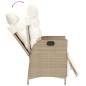 vidaXL Sillón reclinable de jardín con reposapiés ratán PE beige vidaXL Sillón reclinable de jardín con reposapiés ratán PE beige