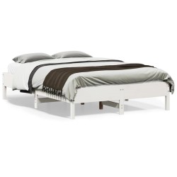 vidaXL Estructura de cama madera maciza de pino blanco 120x190 cm
