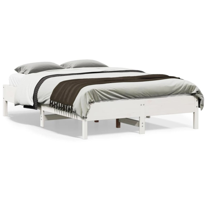 vidaXL Estructura de cama madera maciza de pino blanco 120x190 cm