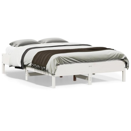 vidaXL Estructura de cama madera maciza de pino blanco 120x190 cm