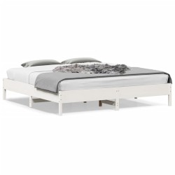 vidaXL Estructura de cama madera maciza de pino blanco 180x200 cm