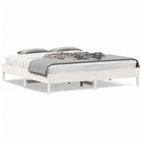 vidaXL Estructura de cama madera maciza de pino blanco 180x200 cm
