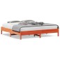 vidaXL Estructura de cama madera maciza pino marrón cera 120x200 cm