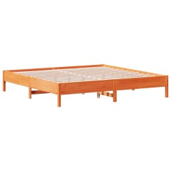vidaXL Estructura de cama madera maciza pino marrón cera 120x200 cm