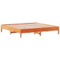 vidaXL Estructura de cama madera maciza pino marrón cera 120x200 cm