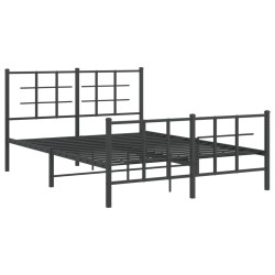 vidaXL Estructura de cama cabecero y estribo metal negro 140x200 cm