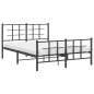 vidaXL Estructura de cama cabecero y estribo metal negro 140x200 cm vidaXL Estructura de cama cabecero y estribo metal negro 140x200 cm