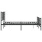 vidaXL Estructura de cama cabecero y estribo metal negro 140x200 cm vidaXL Estructura de cama cabecero y estribo metal negro 140x200 cm