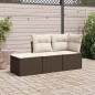vidaXL Set sofás de jardín 3 piezas y cojines ratán sintético marrón vidaXL Set sofás de jardín 3 piezas y cojines ratán sintético marrón