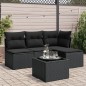 vidaXL Set de muebles de jardín 5 pzas y cojines ratán sintético negro vidaXL Set de muebles de jardín 5 pzas y cojines ratán sintético negro