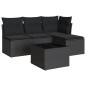 vidaXL Set de muebles de jardín 5 pzas y cojines ratán sintético negro vidaXL Set de muebles de jardín 5 pzas y cojines ratán sintético negro