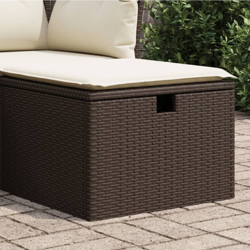 vidaXL Taburete de jardín con cojín ratán sintético marrón 55x55x37 cm vidaXL Taburete de jardín con cojín ratán sintético marrón 55x55x37 cm