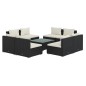 vidaXL Set de muebles de jardín 9 pzas y cojines ratán sintético negro vidaXL Set de muebles de jardín 9 pzas y cojines ratán sintético negro