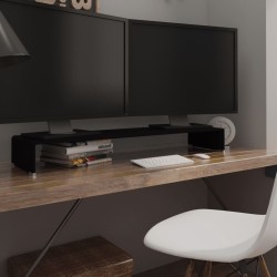 vidaXL Soporte para TV/Elevador monitor cristal negro 110x30x13 cm