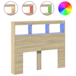 vidaXL Cabecero de cama con LED roble Sonoma 120x17x102 cm