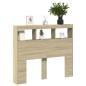 vidaXL Cabecero de cama con LED roble Sonoma 120x17x102 cm vidaXL Cabecero de cama con LED roble Sonoma 120x17x102 cm