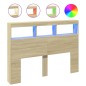 vidaXL Cabecero de cama con LED roble Sonoma 140x17x102 cm vidaXL Cabecero de cama con LED roble Sonoma 140x17x102 cm