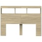 vidaXL Cabecero de cama con LED roble Sonoma 140x17x102 cm vidaXL Cabecero de cama con LED roble Sonoma 140x17x102 cm