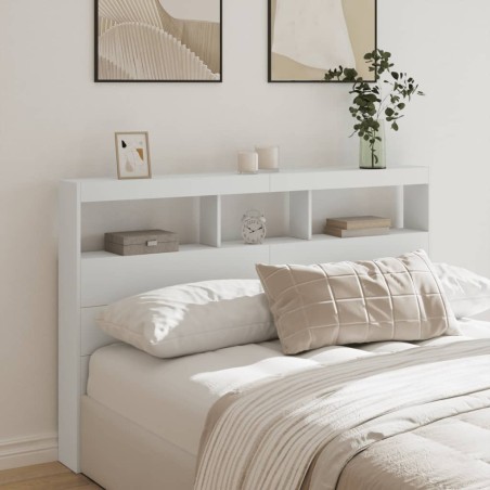 vidaXL Cabecero de cama con LED blanco 160x17x102 cm