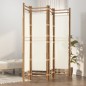 vidaXL Biombo plegable de 4 paneles bambú y lona 160 cm vidaXL Biombo plegable de 4 paneles bambú y lona 160 cm