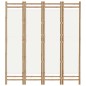 vidaXL Biombo plegable de 4 paneles bambú y lona 160 cm vidaXL Biombo plegable de 4 paneles bambú y lona 160 cm