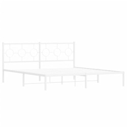 vidaXL Estructura de cama de metal con cabecero blanco 180x200 cm