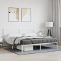 vidaXL Estructura de cama de metal con cabecero blanco 180x200 cm vidaXL Estructura de cama de metal con cabecero blanco 180x200 cm