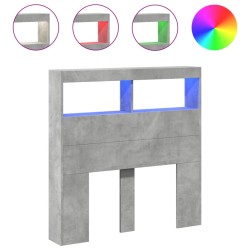 vidaXL Cabecero de cama con luz LED gris hormigón 100x17x102 cm