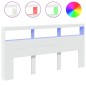 vidaXL Cabecero de cama con luz LED blanco 200x17x102 cm vidaXL Cabecero de cama con luz LED blanco 200x17x102 cm