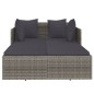 vidaXL Tumbona con cojines ratán sintético gris 182x118x63 cm vidaXL Tumbona con cojines ratán sintético gris 182x118x63 cm
