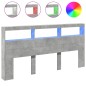 vidaXL Cabecero de cama con luz LED gris hormigón 200x17x102 cm vidaXL Cabecero de cama con luz LED gris hormigón 200x17x102 cm