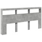 vidaXL Cabecero de cama con luz LED gris hormigón 200x17x102 cm vidaXL Cabecero de cama con luz LED gris hormigón 200x17x102 cm