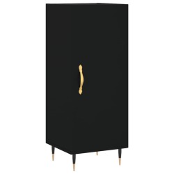 vidaXL Aparador de madera contrachapada negro 34,5x34x90 cm