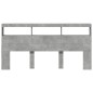 vidaXL Cabecero de cama con luz LED gris hormigón 200x17x102 cm vidaXL Cabecero de cama con luz LED gris hormigón 200x17x102 cm