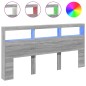 vidaXL Cabecero de cama con luz LED gris Sonoma 200x17x102 cm vidaXL Cabecero de cama con luz LED gris Sonoma 200x17x102 cm