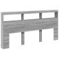 vidaXL Cabecero de cama con luz LED gris Sonoma 200x17x102 cm vidaXL Cabecero de cama con luz LED gris Sonoma 200x17x102 cm