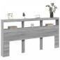 vidaXL Cabecero de cama con luz LED gris Sonoma 200x17x102 cm vidaXL Cabecero de cama con luz LED gris Sonoma 200x17x102 cm