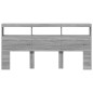 vidaXL Cabecero de cama con luz LED gris Sonoma 200x17x102 cm vidaXL Cabecero de cama con luz LED gris Sonoma 200x17x102 cm