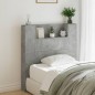 vidaXL Cabecero de cama con luz LED gris hormigón 100x16,5x103,5 cm