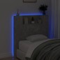 vidaXL Cabecero de cama con luz LED gris hormigón 100x16,5x103,5 cm