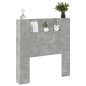 vidaXL Cabecero de cama con luz LED gris hormigón 100x16,5x103,5 cm