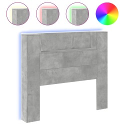 vidaXL Cabecero de cama con luz LED gris hormigón 120x16,5x103,5 cm