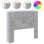 vidaXL Cabecero de cama con luz LED gris hormigón 120x16,5x103,5 cm